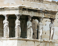 Erechtheion's six massive female statues, the famous Caryatids