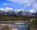 Bow River with Canadian Rocky Range Background