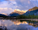 Mount Rundle Reflected in Vermillion Lake at sunset