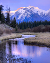 Cascade Mountain Reflected in Vermillion Lakes during sunset
