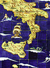 Ceramic Mosaic Featuring Amalfi Mariner Map of Sicily