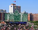 Cubs Victory over Boston and Wrigley Field Score Board with 