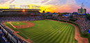 Wrigley Sunset Wide Angle Panorama of Cubs vs. Pirates